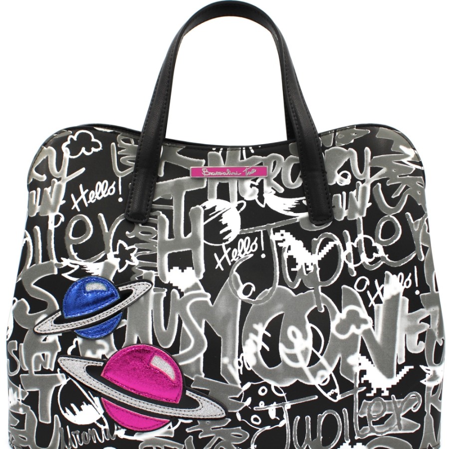 Borse Da Donna Braccialini | Borsa Tote Braccialini Con Motivo Spazio Stampato In Stile Graffiti B13340