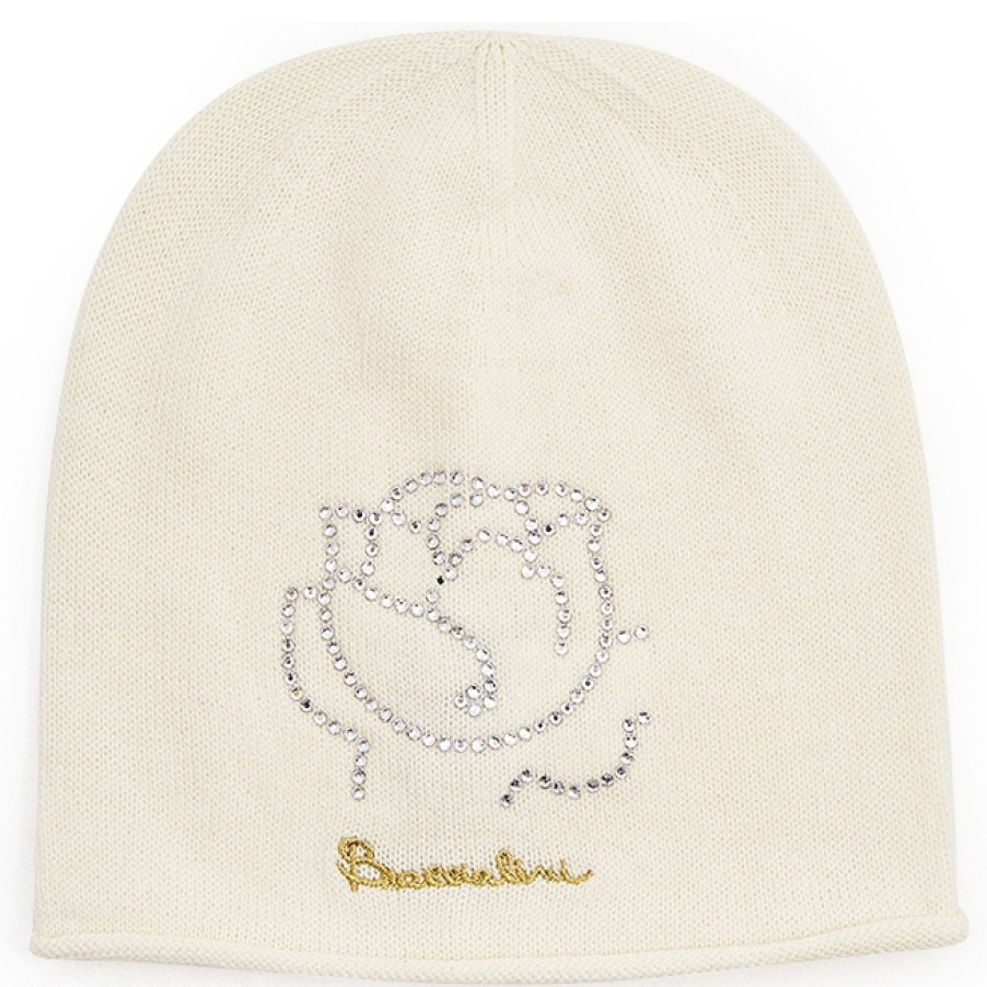 Abbigliamento Coordinato Da Donna Per Borse Braccialini | Braccialini Cappello Caldo Con Strass Rosa, Colore Bianco Panna Bclw41-023-Bianco