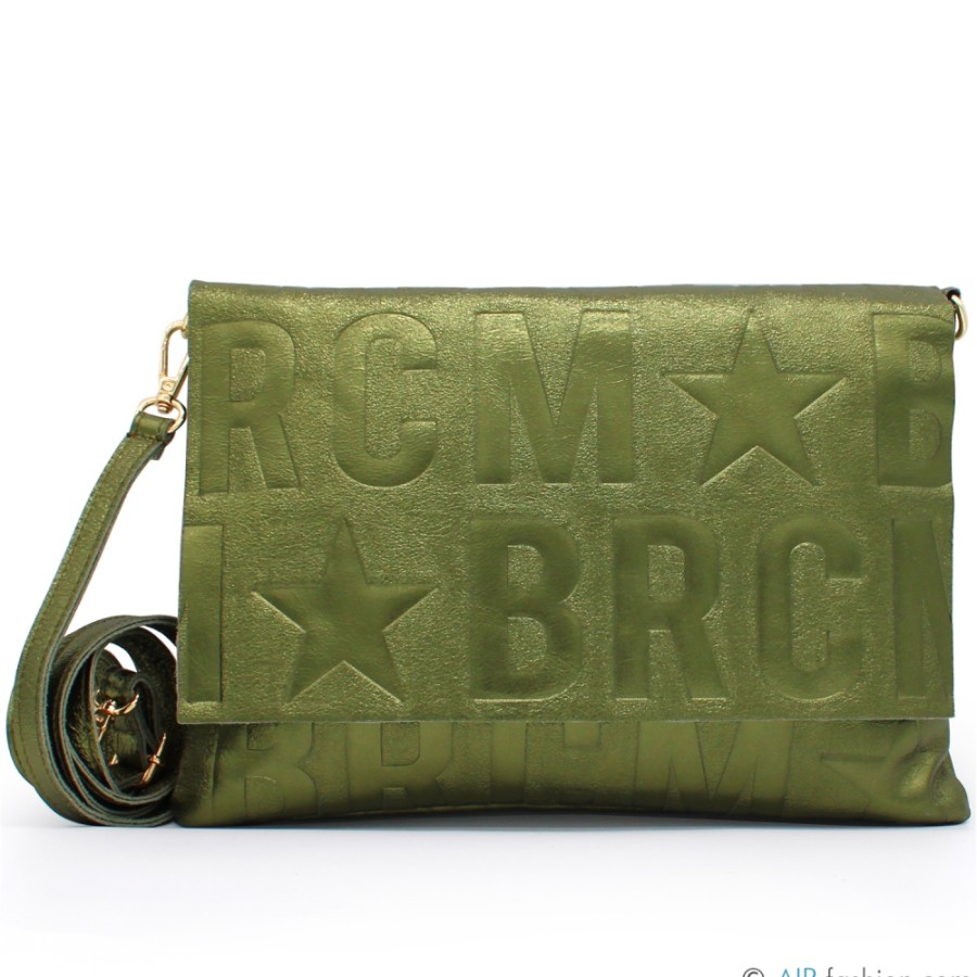 Borse Da Donna M*BRC | Borsa A Tracolla Maxi-Clutch M*Brc In Pelle Verde Metallizzato F260_Verde