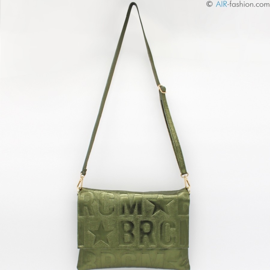 Borse Da Donna M*BRC | Borsa A Tracolla Maxi-Clutch M*Brc In Pelle Verde Metallizzato F260_Verde