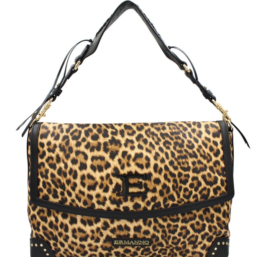 Borse Da Donna ERMANNO Ermanno Scervino | Ermanno Ermanno Scervino Borsa Messenger Da Donna Con Motivo Leopardato Maculato 12401274