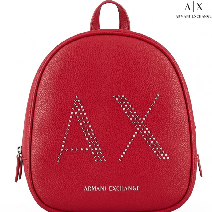 Borse Da Donna scambio Armani | Armani Exchange Zaino Rosso Decorato Con Logo A|X Di Rivetti In Metallo 942563-Cc284-Rosso