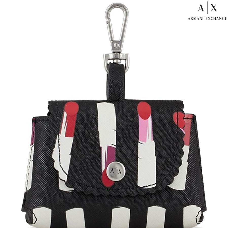 Accessori Da Donna scambio Armani | Armani Exchange Ciondolo Per Borsa - Mini Borsa Con Stampa Fantasia Rossetti 948465-0A849-Rossetto