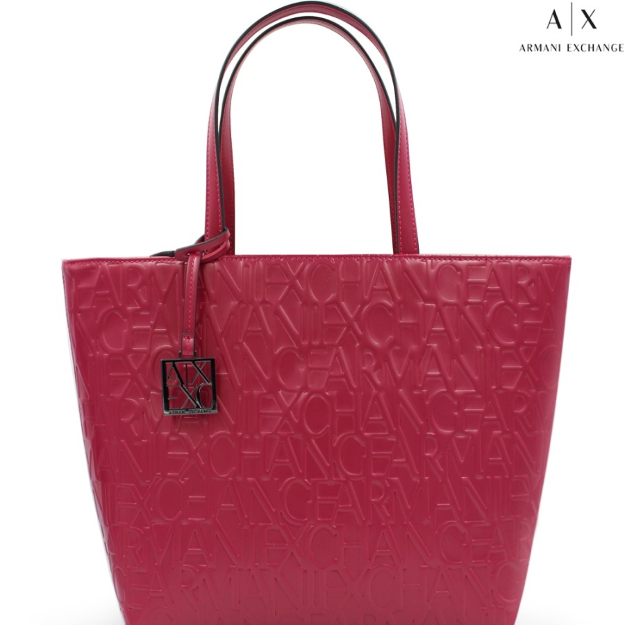 Borse Da Donna scambio Armani | Armani Exchange Borsa Tote Con Loghi In Rilievo Colore Lampone 942650Cc793122175