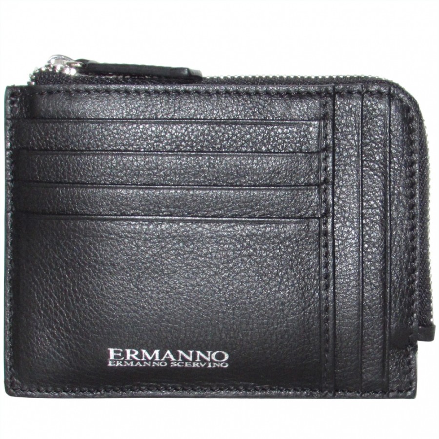 Accessori Da Uomo ERMANNO Ermanno Scervino | Ermanno Ermanno Scervino Porta Carte Di Credito Da Uomo In Pelle Con Zip Made In Italy 12600027