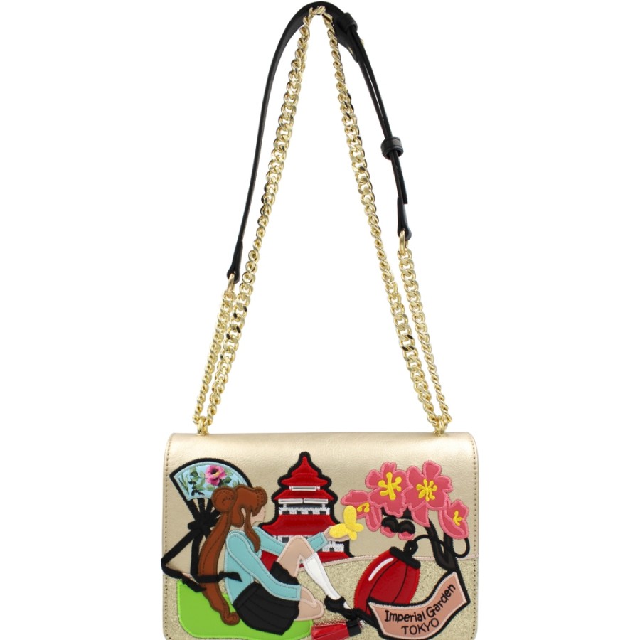 Borse Da Donna Braccialini | Braccialini Borsa A Tracolla Con Patta Con Collage Tokyo Stile Cartoon B14816