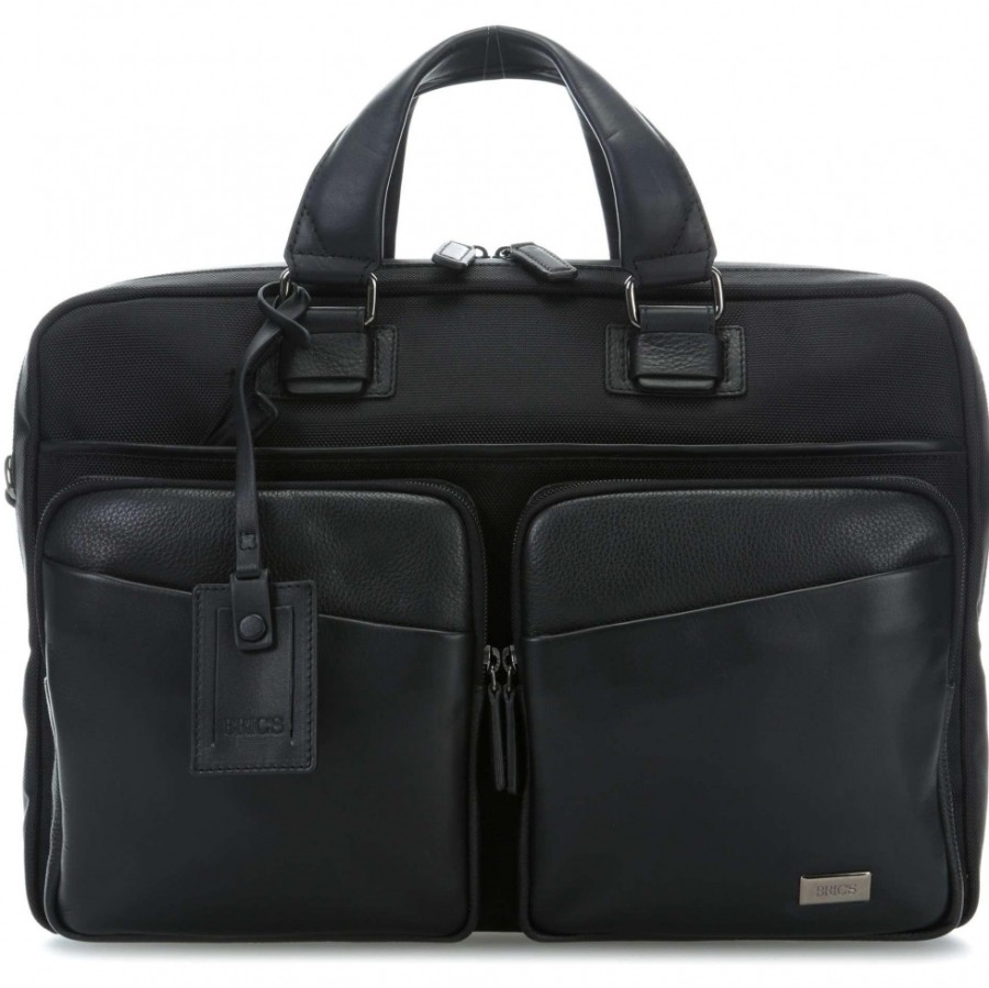 Borse Da Lavoro BRIC'S | Bric'S Borsa Business Da Uomo Per Documenti/Laptop 15 In Pelle E Nylon Nera M Br207705.909