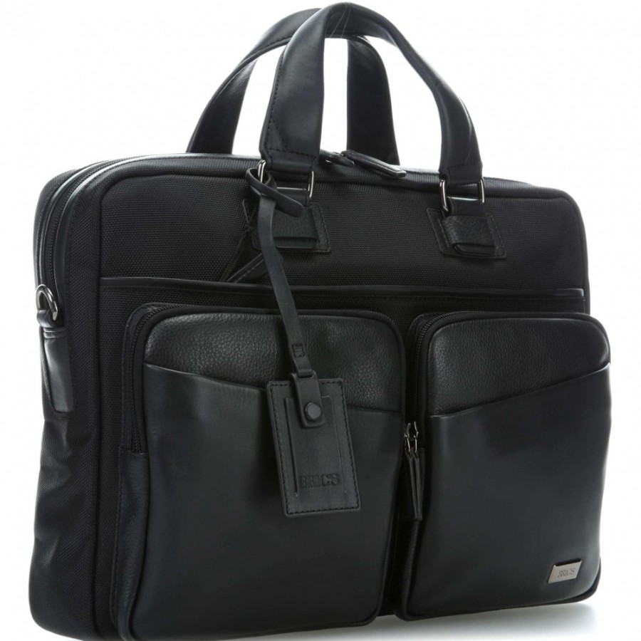 Borse Da Lavoro BRIC'S | Bric'S Borsa Business Da Uomo Per Documenti/Laptop 15 In Pelle E Nylon Nera M Br207705.909