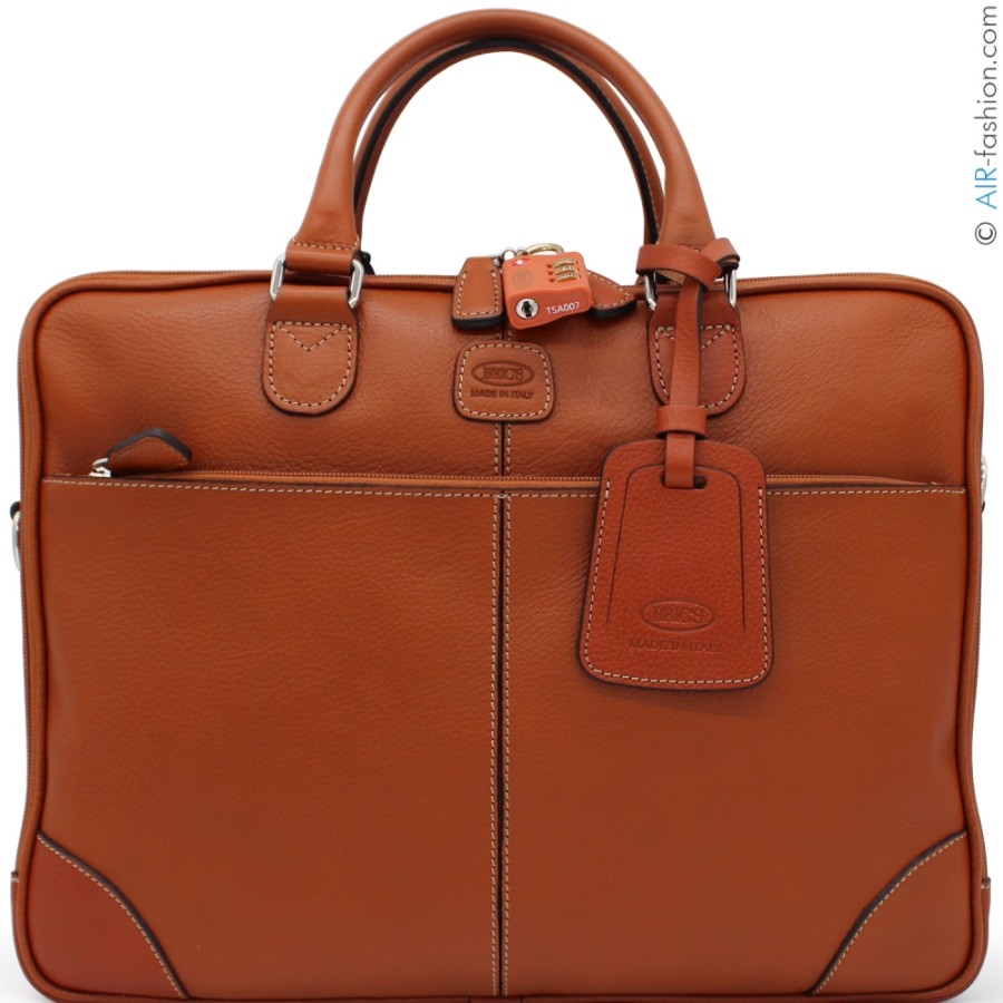 Borse Da Lavoro BRIC'S | Bric'S Life Pelle Borsa Business Porta Laptop In Pelle Toscana Conciata Al Vegetale, Made In Italy Bpl15130.098