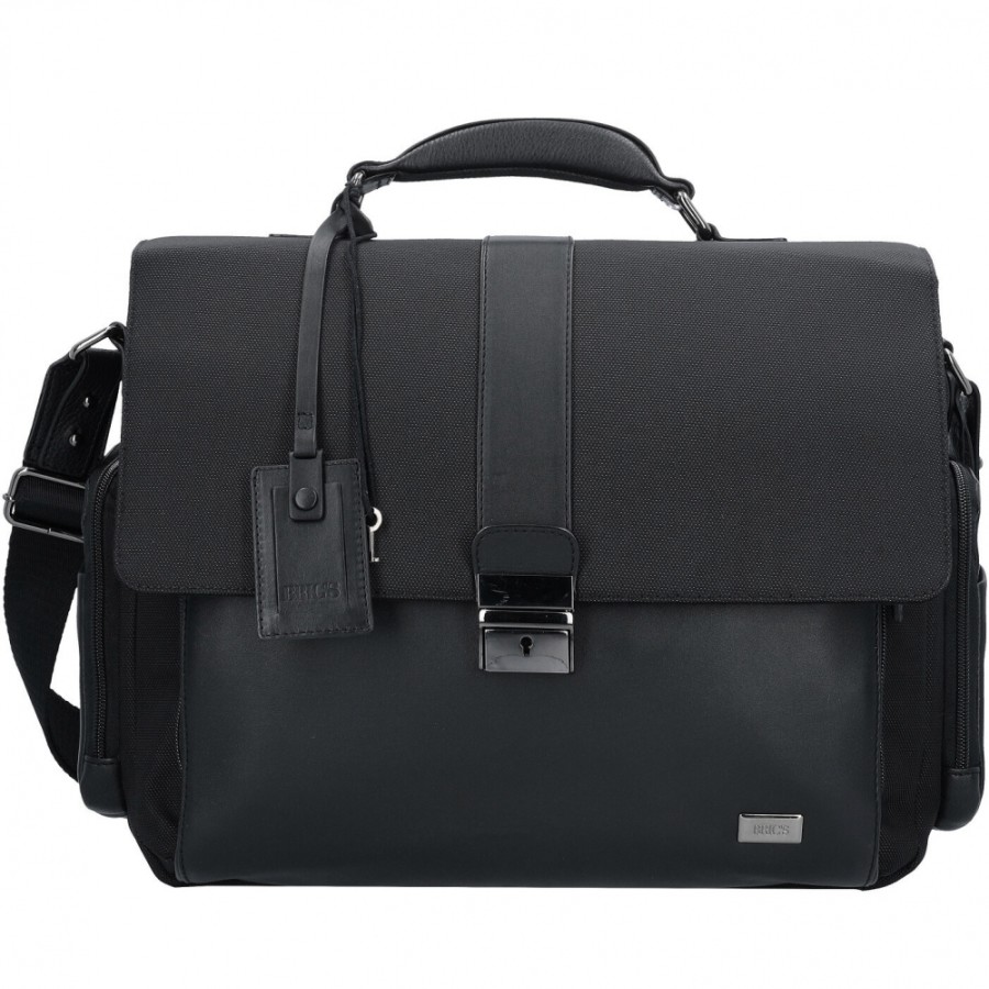 Borse Da Lavoro BRIC'S | Bric'S Cartella Business Da Uomo, In Vera Pelle Nera E Nylon Br207706.909