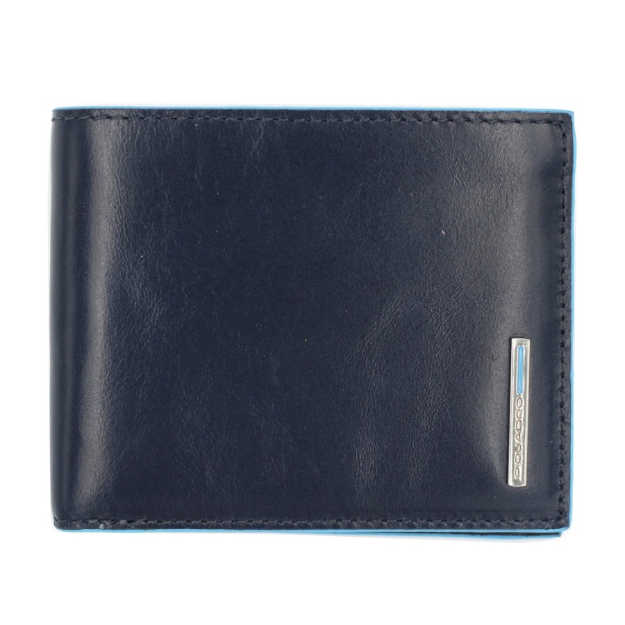 Accessori Da Uomo PIQUADRO | Portafoglio Uomo Piquadro In Pelle Blu Con Portamonete E Protezione Rfid Pu4188B2R/Blu2