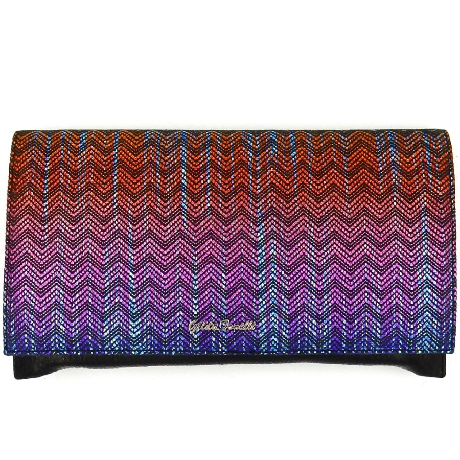 Borse Da Donna Gilda Tonelli | Gilda Tonelli Pochette In Pelle Di Cervo E Camoscio Multicolore Made In Italy 0344