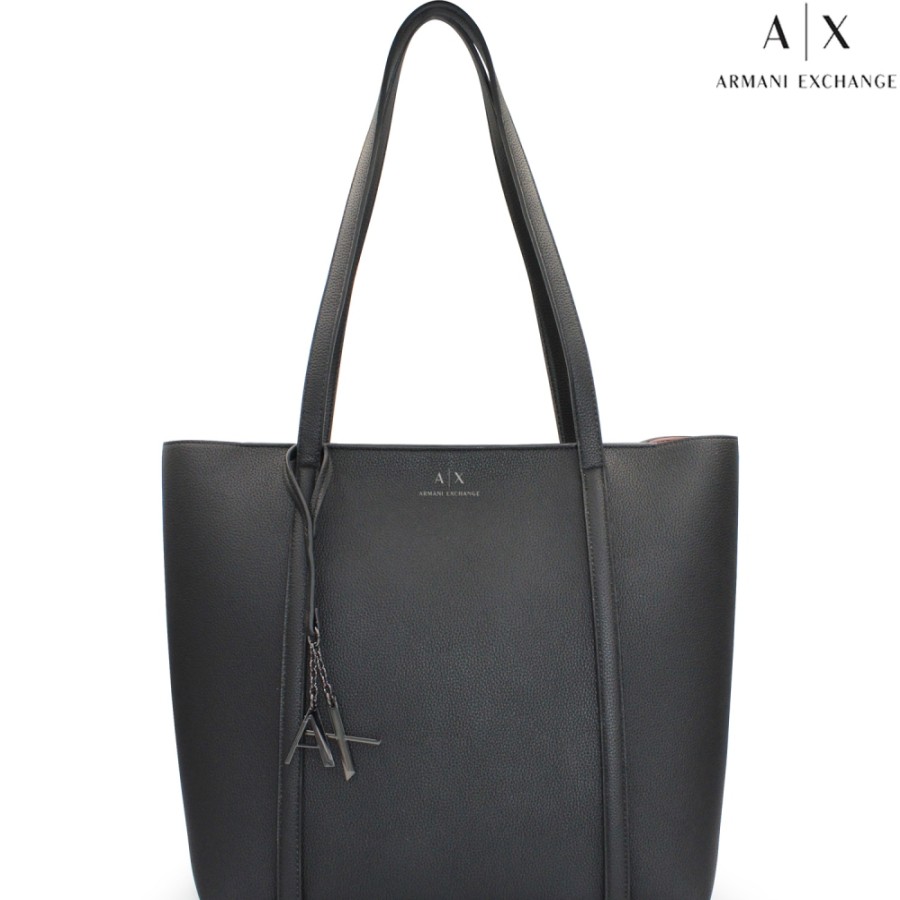 Borse Da Donna scambio Armani | Borsa Shopper Nera Armani Exchange 942930Cc726128261