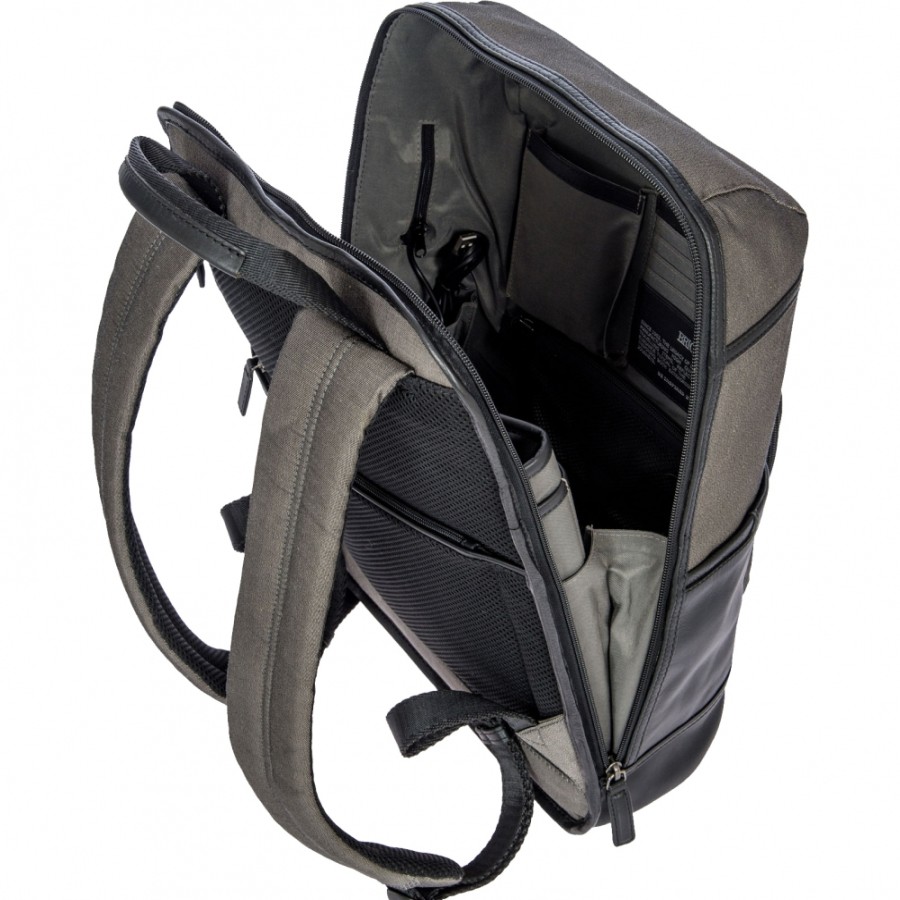 Borse Da Uomo BRIC'S | Bric'S Zaino Porta Laptop Da Uomo Nero E Grigio, Con Slot Usb, In Nylon E Pelle, L Br207703.104