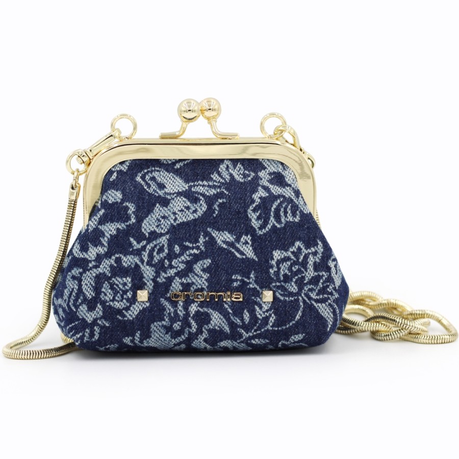 Borse Da Donna Cromia | Portamonete/Pochette Cromia In Stile Vintage, In Tessuto Jacquard Blu 2600260