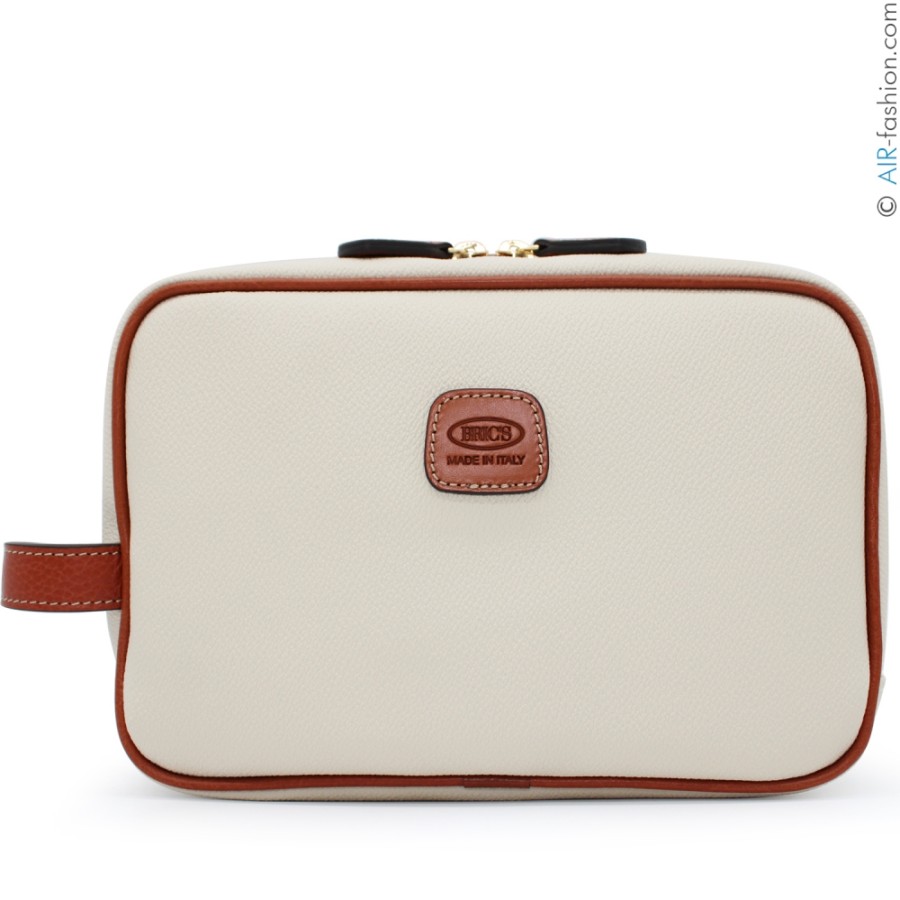 Bagagli: Borse Da Viaggio E Valigie BRIC'S | Bric'S Firenze Beauty Case - Borsa Da Viaggio In Materiale Resistente Colore Crema Bbj00601.014