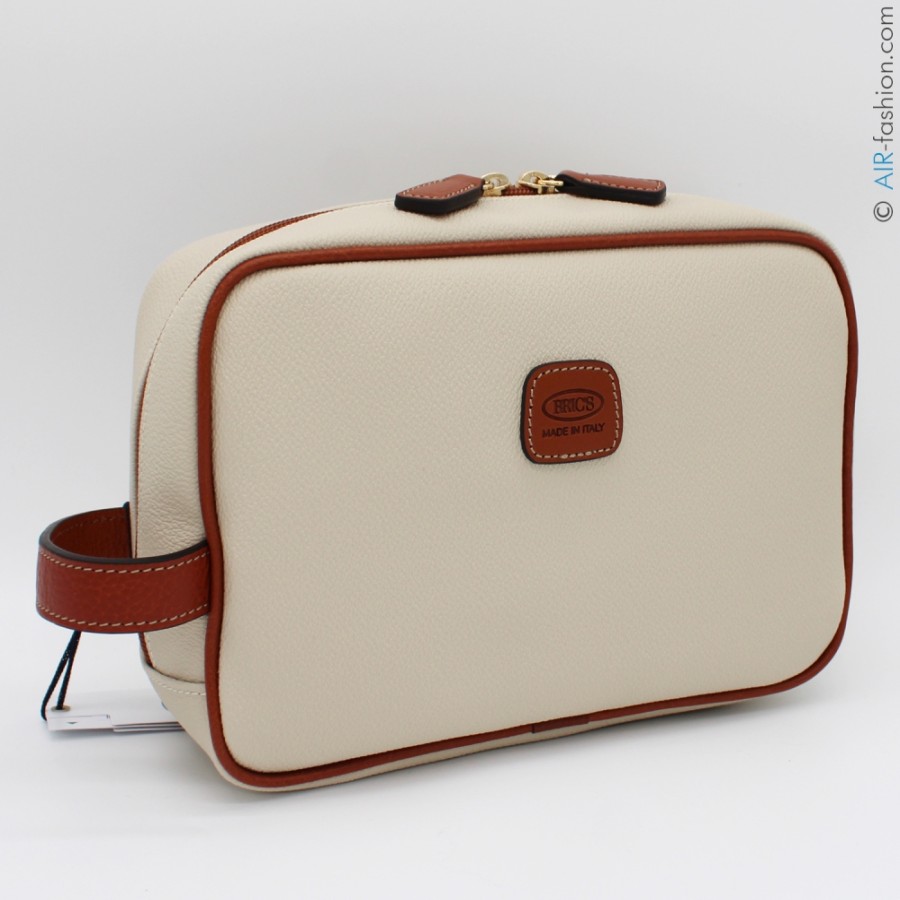 Bagagli: Borse Da Viaggio E Valigie BRIC'S | Bric'S Firenze Beauty Case - Borsa Da Viaggio In Materiale Resistente Colore Crema Bbj00601.014