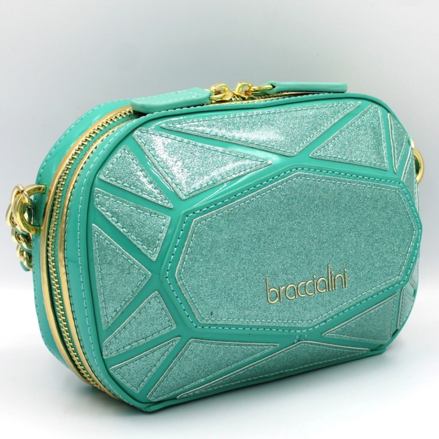 Borse Da Donna Braccialini | Braccialini Shape Designer Borsa A Forma Di Zaffiro Verde B17123-Yy