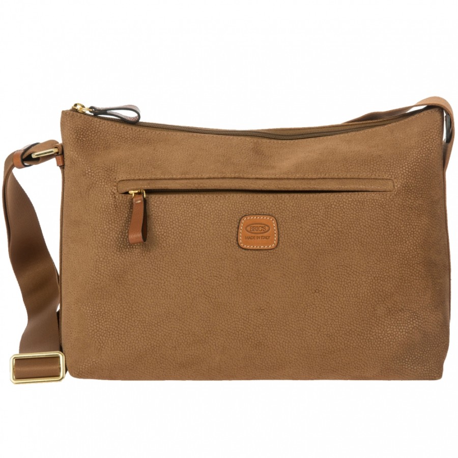 Borse Da Donna BRIC'S | Bric'S Life Borsa A Tracolla In Tessuto Antimacchia, Color Cammello, Made In Italy Blf05801.216