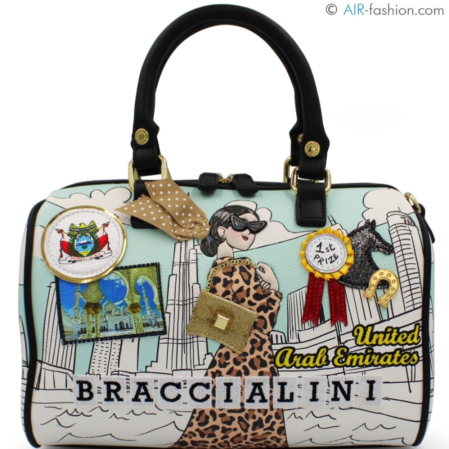 Borse Da Donna Braccialini | Braccialini Cartoline Bowling Bag, Tema Scommesse A Dubai B17374-Yy-818-Uni