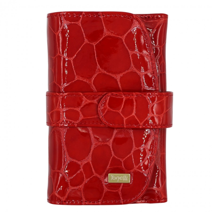 Accessori Da Donna Gilda Tonelli | Gilda Tonelli Portafoglio Con Patta In Pelle Rossa Lucida Da Donna 1218-Rosso