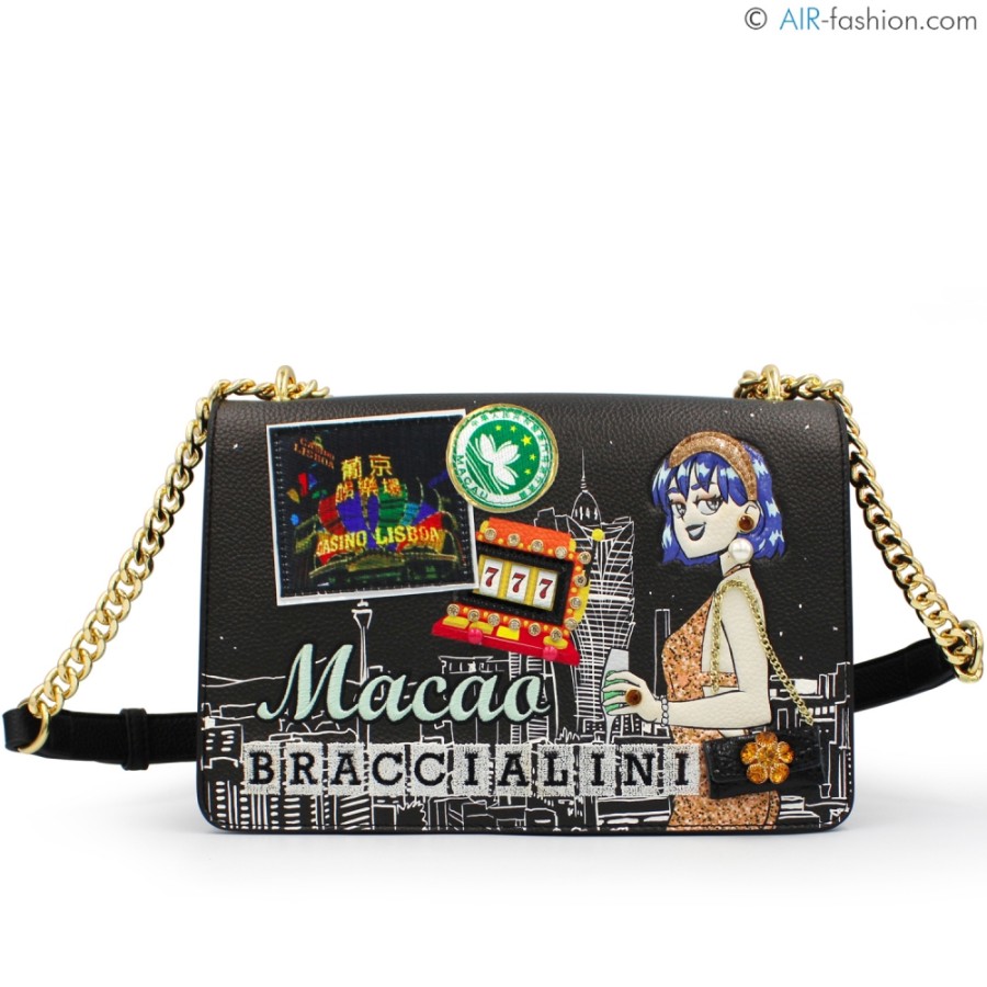 Borse Da Donna Braccialini | Braccialini Borsa A Tracolla Cartoline, Casino E Slot Machines A Tema Macao B17375-Yy-818-Uni