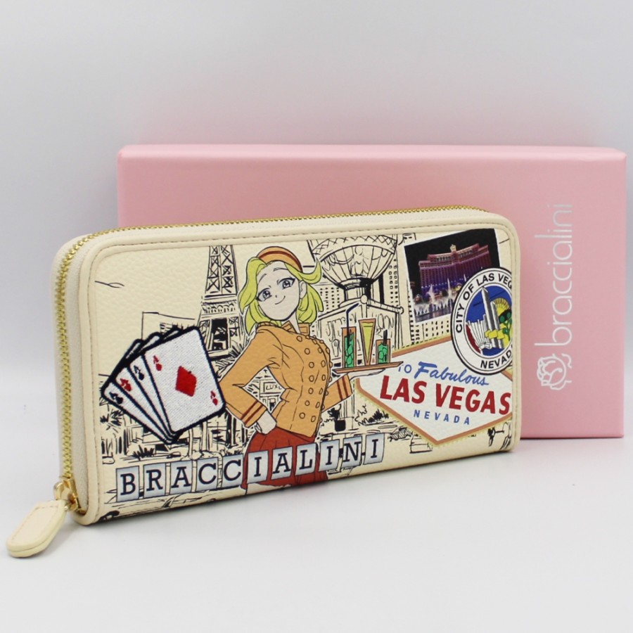 Accessori Da Donna Braccialini | Braccialini Cartoline Portafoglio Con Cerniera, Casino A Las Vegas A Tema B17378_126-Ca-818-Uni