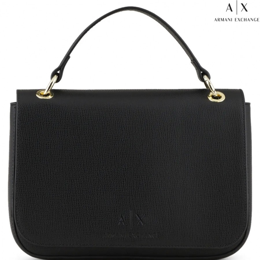 Borse Da Donna scambio Armani | Borsa A Mano Armani Exchange Fashion Nera Con Patta 9427361A70200020