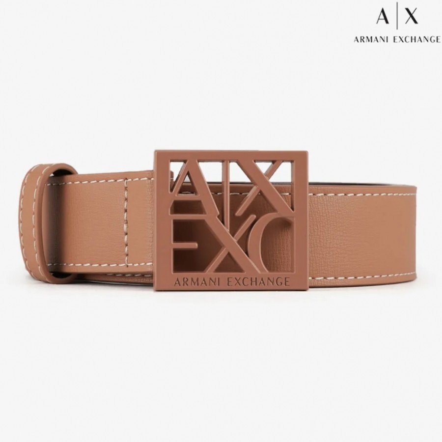 Accessori Da Donna scambio Armani | Armani Exchange Cintura Da Donna Con Fibbia Quadrata, Colore Ocra 9411300A874109352