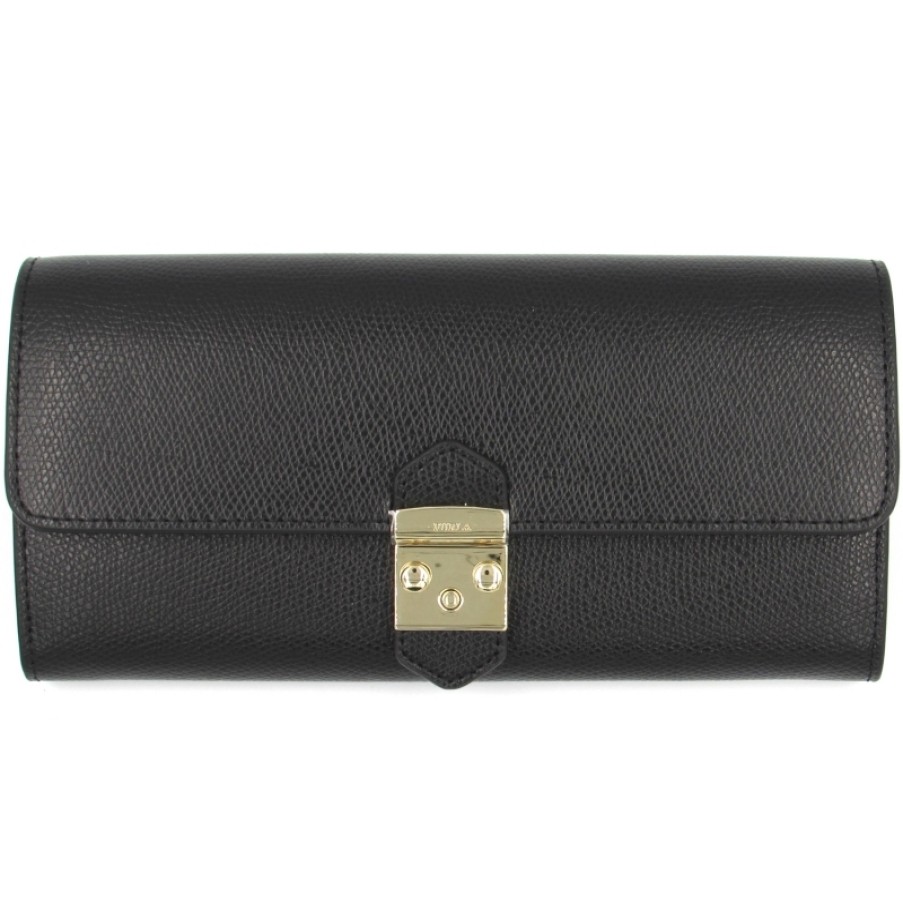 Accessori Da Donna FURLA | Portafoglio Lungo In Pelle Nera Furla Metropolis 0978737