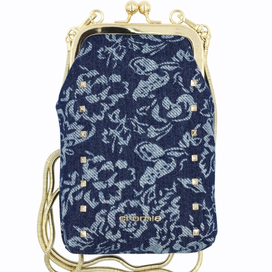 Borse Da Donna Cromia | Portamonete/Pochette Cromia Per Cellulare In Stile Vintage, In Tessuto Jacquard Blu 2600259