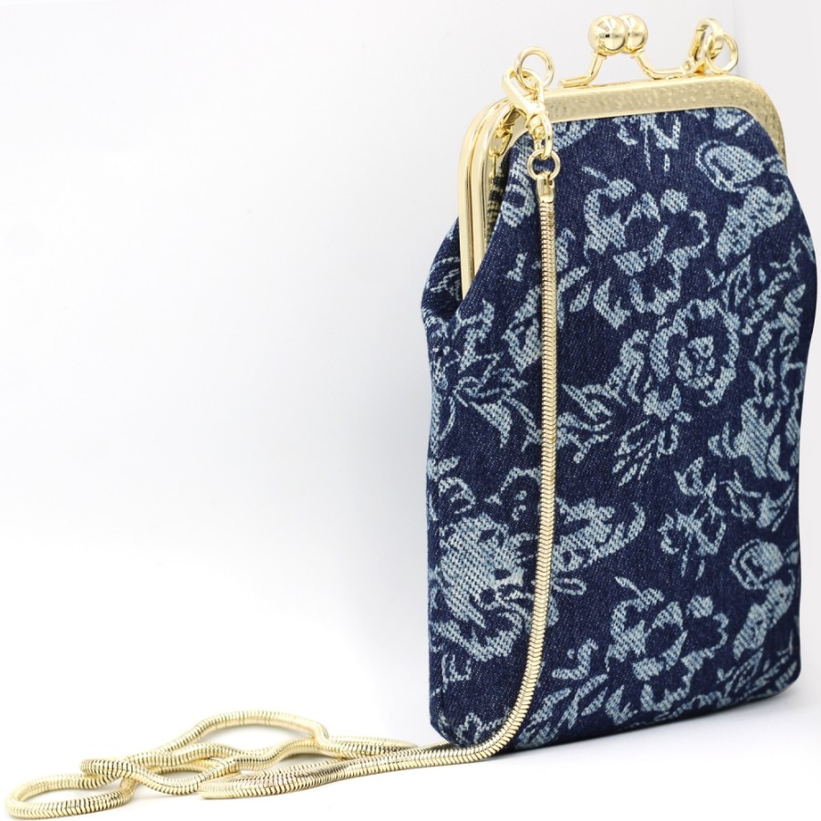 Borse Da Donna Cromia | Portamonete/Pochette Cromia Per Cellulare In Stile Vintage, In Tessuto Jacquard Blu 2600259