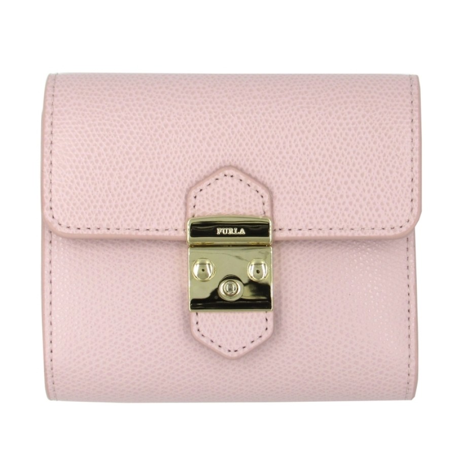 Accessori Da Donna FURLA | Portafoglio Piccolo In Pelle Rosa Furla Metropolis 0988427