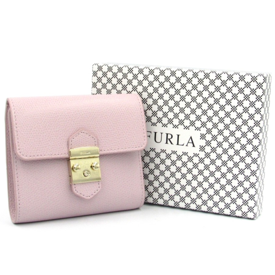 Accessori Da Donna FURLA | Portafoglio Piccolo In Pelle Rosa Furla Metropolis 0988427