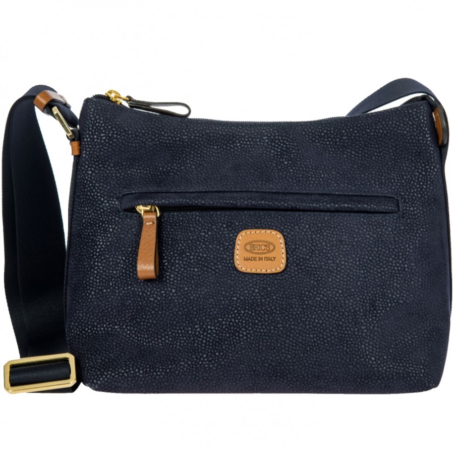 Borse Da Donna BRIC'S | Bric'S Life Borsa A Tracolla Piccola Blu-Navy In Tessuto Resistente Made In Italy Blf05802.396