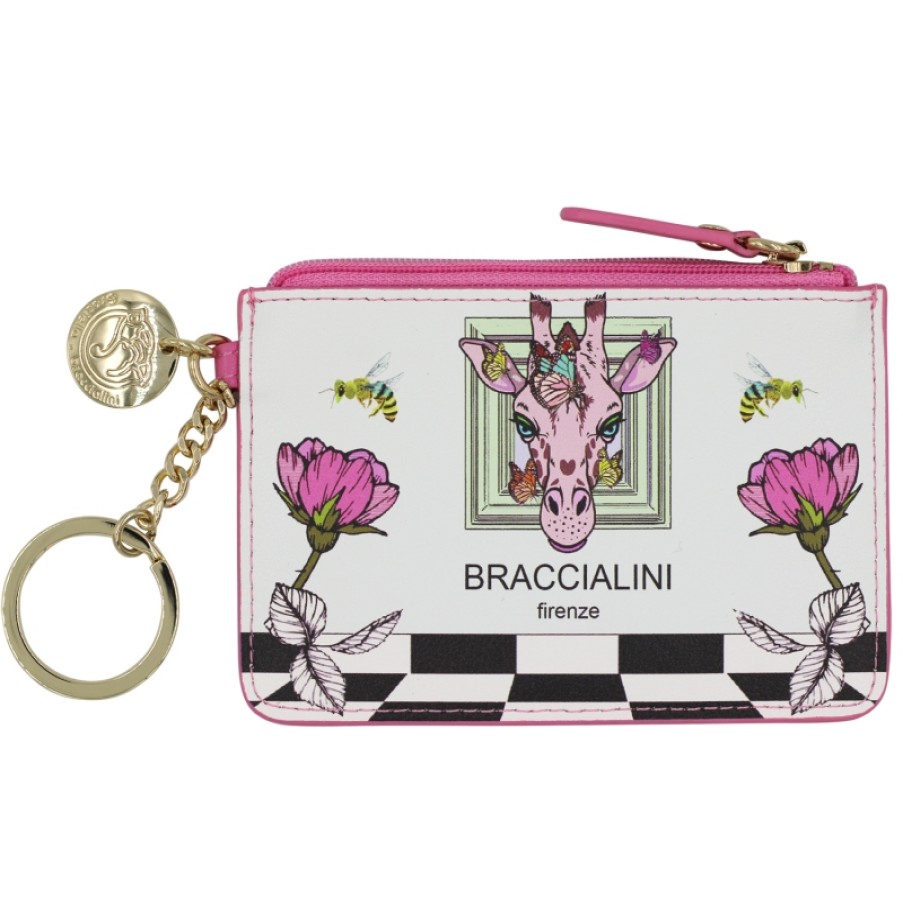 Accessori Da Donna Braccialini | Braccialini Portachiavi Con Porta Marsupio Con Cerniera, Tema Fantasia Animali B13799