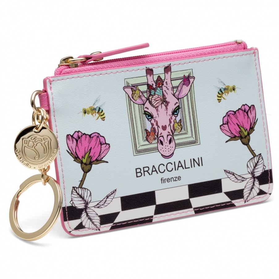 Accessori Da Donna Braccialini | Braccialini Portachiavi Con Porta Marsupio Con Cerniera, Tema Fantasia Animali B13799