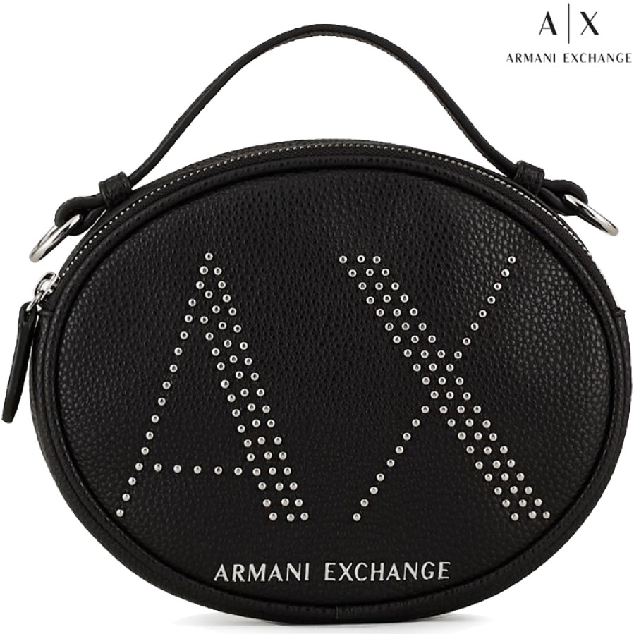 Borse Da Donna scambio Armani | Armani Exchange Borsa A Tracolla Nera Con Tracolla A|X Logo Di Rivetti 942656-Cc284-Nero