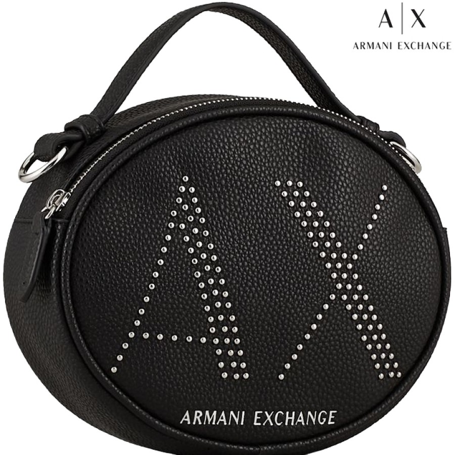 Borse Da Donna scambio Armani | Armani Exchange Borsa A Tracolla Nera Con Tracolla A|X Logo Di Rivetti 942656-Cc284-Nero