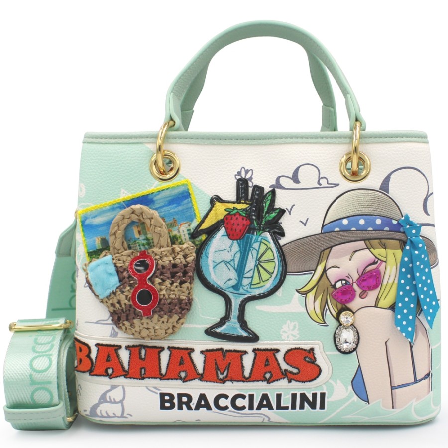 Borse Da Donna Braccialini | Borsa Tote Piccola Braccialini Cartoline, Bahamas B17080-Yy