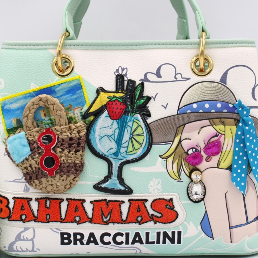 Borse Da Donna Braccialini | Borsa Tote Piccola Braccialini Cartoline, Bahamas B17080-Yy