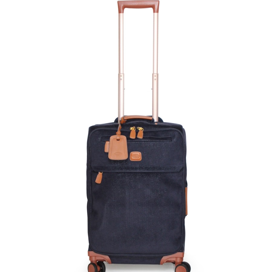 Bagagli: Borse Da Viaggio E Valigie BRIC'S | Bric'S Life Bauletto Laterale Morbido Blu Scuro, 4 Ruote, S 21 Blf58117.396