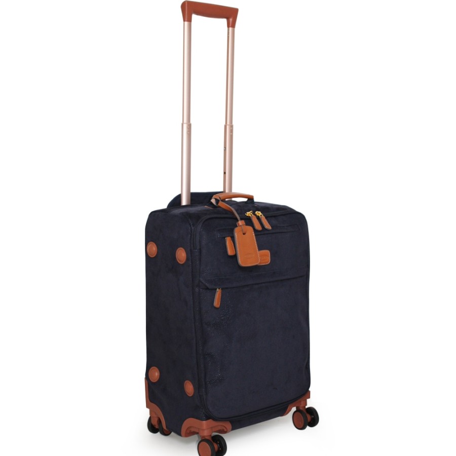 Bagagli: Borse Da Viaggio E Valigie BRIC'S | Bric'S Life Bauletto Laterale Morbido Blu Scuro, 4 Ruote, S 21 Blf58117.396