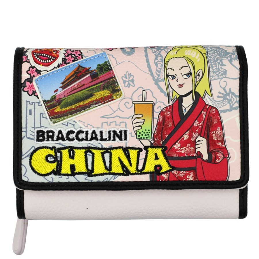 Accessori Da Donna Braccialini | Braccialini Portafoglio Cartoline Con Patta, Viaggio In Cina B17091-Ca