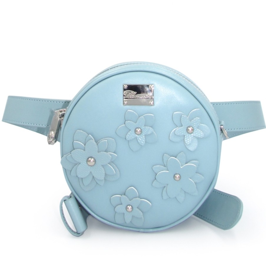 Borse Da Donna Blumarine | Blumarine Marsupio In Pelle Azzurro Con Tracolla Staccabile B91Pwb880052284