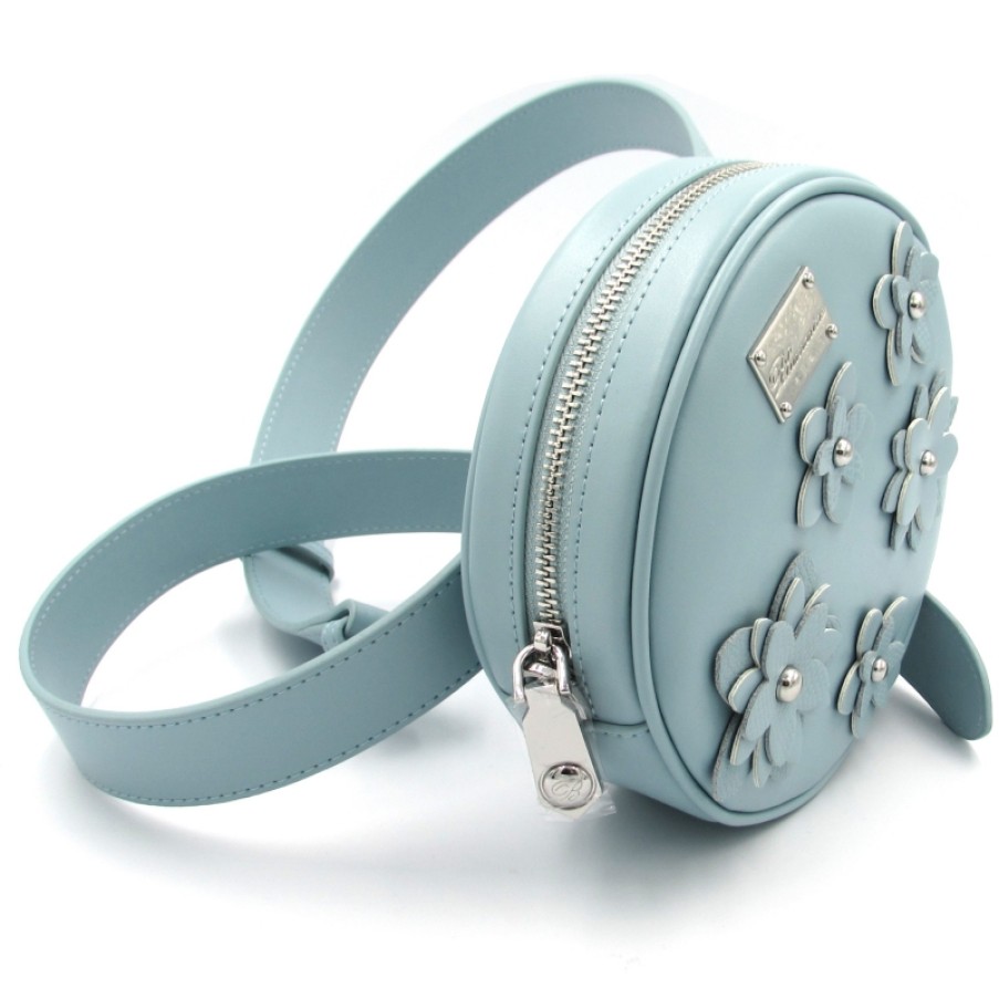 Borse Da Donna Blumarine | Blumarine Marsupio In Pelle Azzurro Con Tracolla Staccabile B91Pwb880052284